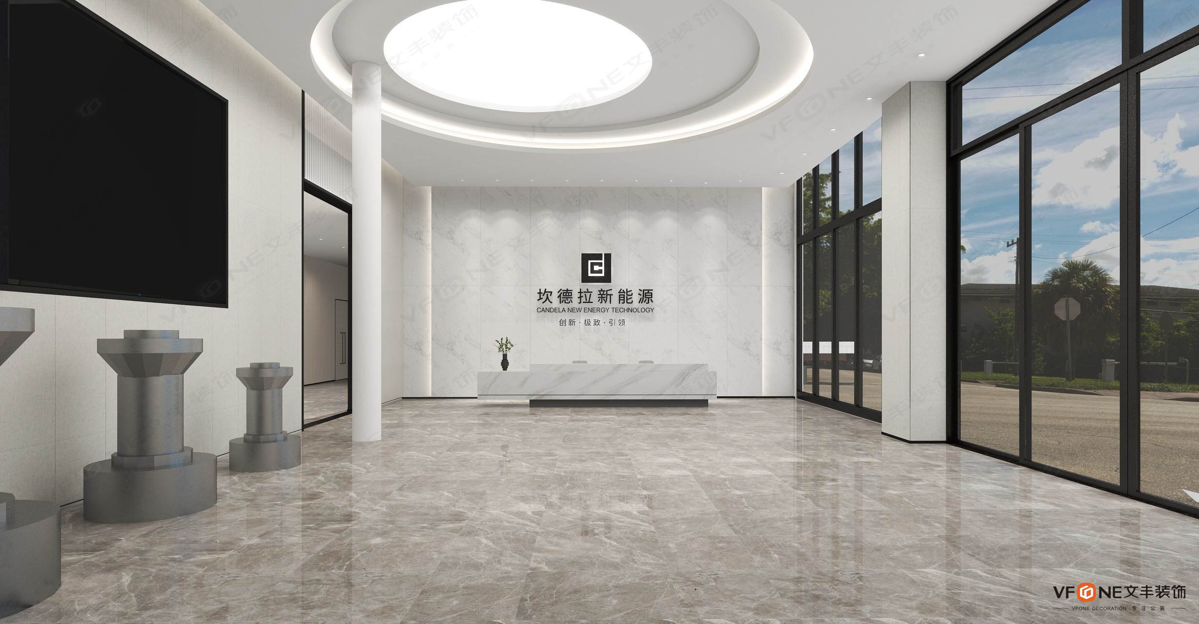 佛山坎德拉辦公展廳整體設(shè)計(jì)效果圖(辦公展廳設(shè)計(jì)方案)-文豐裝飾