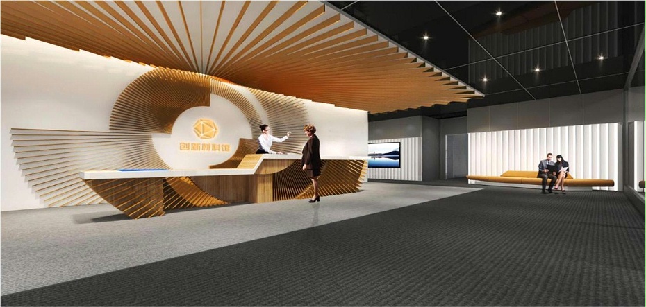 800平方米材料展館設(shè)計(jì)-黑白灰展示館配色設(shè)計(jì)-文豐裝飾