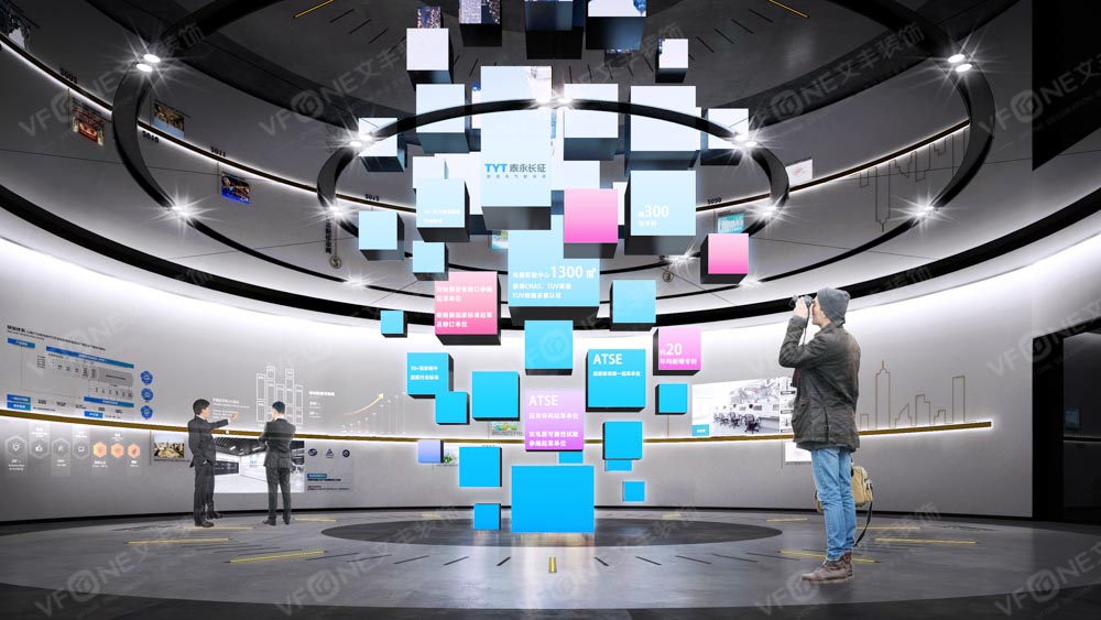 企業(yè)品牌展示展廳中心效果圖(智慧展館展廳展陳策劃設(shè)計)-文豐裝飾裝修